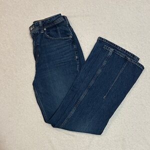 We The Free Dark Blue Wide Leg Flare Jeans